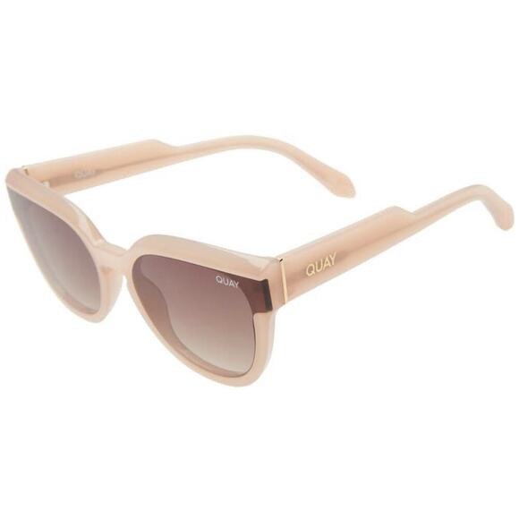 Quay Australia Noosa Bevel Milky Blush/Brown Cat Eye Sunglasses